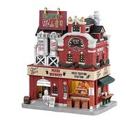 Lemax-Navidad 35034 Caddington Village Lighted Building: Derby & Sons Brewing Co, Color Rosso, Talla única