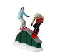 LEMAX Snowboarder sobre nieve "Boarding Fun" en resina H9,3 x 10,6 x 4 cm