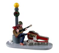 LEMAX Street Artist con perro "Downtown Busker" en resina