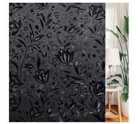 LEMON CLOUD Vinilos para Ventanas, Privacidad Esmerilado Estático Translucido Vinilo para Cristal No Adhesivo, Negro Tulip (90x200cm)