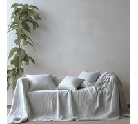 L'EMPORIO CASA Funda para sofá de tela gruesa y robusta de algodón Panamá 160 x 260 - 260 x 280 - 360 x 280 cm Medidas maxi sábana cubretodo algodón Granfoulard Made Italy (gris, 360 x 280)