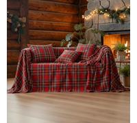 L'Emporio Casa Tela decorativa con estampado para sofá, colcha de algodón Panamá, Granfoulard, 160 x 260 - 260 x 280 - 360 x 280 cm, Made in Italy (escocés, 160 x 280 cm)