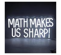 LEMST Decoración Lámparas Math Makes Us Sharp Letrero De Neón Con Luz LED Alimentada Por USB Para Aula, Esquina De Lectura, Sala De Estudio, Biblioteca, Decoración 40cmx19cm