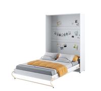 Lenart Concept Pro CP02 Cama de pared, 120 x 200 cm, vertical, armario con cama plegable integrada, color blanco mate
