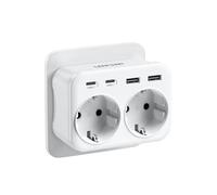 LENCENT Ladron Enchufe USB 4000W, Enchufes 6 en 1, 2 Tomas de CA