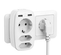 LENCENT Ladron Enchufe USB Schuko 4000W, Enchufe Multiple con USB