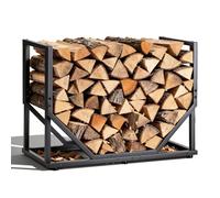 Leñero metálico, capacidad de carga de 110 kg, medidas 52×40×32 cm, soporte para leña versátil para interior y exterior, ideal para chimenea, jardín y terraza, práctico para almacenar leña