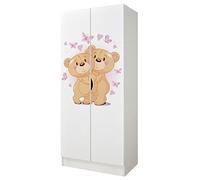 leomark Armario Roma de Madera MDF con 2 Puertas para Niños Lindos Osos