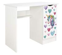 leomark Escritorio Roma de Madera con Compartimiento para Niños Unicornio | ROMA /Dim: 90/50/77, Mesa de madera de Trabajo o Estudio, 77 (Alto) cm, Ancho: 50 cm, Peso: 29,5 kg, alegrarse de esto mueble