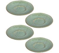 Leonardo 018593 Matera - Juego de 4 platillos de cerámica aptos para lavavajillas, para tazas Matera, 4 platillos de cerámica, verde, diámetro de 15 cm, color verde