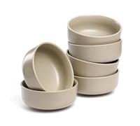 LEONARDO HOME Juego de 6 cuencos ROMA • Diámetro 15,7 cm • Apto para microondas y lavavajillas • Apilable • Vajilla de cerámica para 6 personas • Cuenco de postre, superficie ligeramente mate • beige