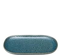 LEONARDO - Plato pequeño de cerámica para servir (22 x 12 cm), color azul