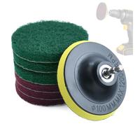 LEONTOOL Almohadillas de limpieza de 4 pulgadas con 6 esponjas abrasivas para cocina, baño, lechada, alfombra, barbacoa, azulejos