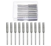 LEONTOOL - Juego de 10 limas de diamante para afilar cadena motosierra 4,8 mm 3/16 pizas de alta dureza con caja de almacenamiento para piedra joya de madera