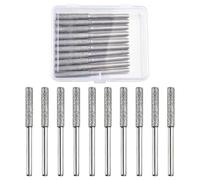 LEONTOOL - Juego de 10 limas de diamante para afilar cadena motosierra 4 mm 5/32 pizas de alta dureza con caja de almacenamiento para piedra joya de madera