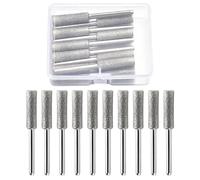 LEONTOOL - Juego de 10 limas de diamante para afilar cadena motosierra 5,5 mm 7/32 pizas de alta dureza con caja de almacenamiento para piedra joya de madera