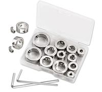 LEONTOOL Juego de 12 brocas de 3 a 16 mm de profundidad, collar de tope de perforación de acero inoxidable 304 anillos de límite herramienta de taladro con llaves hexagonales y caja de almacenamiento