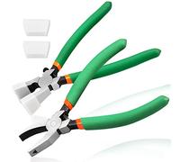 LEONTOOL Juego de alicates para correr de vidrio, 2 alicates Grozier con 2 pares de puntas de goma de repuesto, interruptor de llaves para trabajos y corte de vidrieras