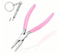 LEONTOOL - Pinza para gafas para ajustar, varilla de oblea, 15 cm, con resorte, acero inoxidable, kit de reparación con mini destornillador, rosa