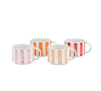 Leopold vienna - taza de café franca - juego de 4 - diseño a rayas