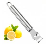 LEOUEANR Paquete de 1 rallador, rallador pelador de acero inoxidable y rallador de frutas cítricas para limones, limas y naranjas, herramienta de cocina profesional para cócteles y hornear (plateado)