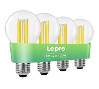 Lepro Bombilla LED E27 Luz Blanco Cálido 2700 K, 4Pcs | Lámpara LED de 7.2 W, 1521 LM, Reemplaza Bombilla LED Convencional de 100 W, Ahorro de energía de haz de 300°, Casquillo E27