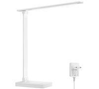 Lepro Lámpara Escritorio LED 800 LM Regulable Blanco | 5 Modo de Color, 5 Nivel de Brillo, Control Táctil, con Adaptador, Cuidado de Ojos para Cama, Oficina, Leer, Estudiar