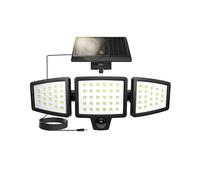 Lepro Luz Solar Exterior Detector de Movimiento, Foco Solar Exterior 72 LED 1000 Lumen Impermeable IP65, Accesorio de luz Solar de Seguridad con 3 Cabezales, Ángulo de 270 ° para jardín