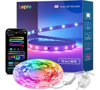 Lepro S1 AI Tira LED 15M MagicColor Fonciona con Alexa y Google Assistant