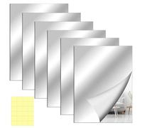 LERANXIN Paquete de 6 Piezas Espejo Adhesivo Pared, 20 X 30 cm Espejo Armario, Apto para Armarios, Acrílico Mirror Wall, Apto para Baños, Dormitorios y Pasillos