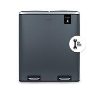 Les Collectors Cubo Papelera Reciclaje N°906 2x30L Acero inoxidable Cierre silencioso Gris azulado