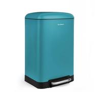 Les Collectors Cubo de basura con pedal N°534, Acero inoxidable, capacidad 20 L, Compatible con bolsas de 30 L, recipiente interior extraíble, Acabado mate, resistente, Cierre silencioso, Turquesa