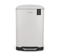 Les Collectors, Cubo de cocina a pedal N°528, Acero inoxidable, Capacidad 20L, Compatible con bolsas de 30L, Compacto, Práctico, Cierre silencioso, Cubeta interior extraíble, Acabado mate, Blanco