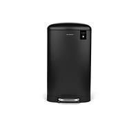 Les Collectors - Cubo de cocina a pedal Nº867, Acero inoxidable, capacidad 40L, Compatible con bolsas de 50 L, Compacto y práctico, cierre silencioso, Cubo interior extraíble, Acabado mate, Negro