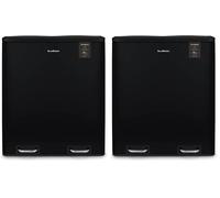 Les Collectors N°910, Papelera de Reciclaje, 2 cubos de 30litros, Cubos Removibles, 60L, Cierre Silencioso, Acero Inoxidable, Negro Mate (Paquete de 2)