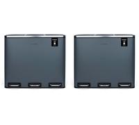 Les Collectors N°984 Papelera de Clasificación Con Pedal Dark Grey, Capacidad 60L, Resistente, Cocina, Separador De Residuos 2 Bandejas, Cubo Interior Extraíble, Reciclaje, Clasificación Selectiva