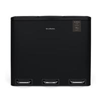 Les Collectors Papelera de reciclaje N°988 – 3x18 L acero inoxidable, pedal, negro mate