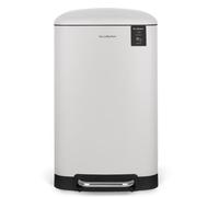 Les Collectors Papelera Acero Inoxidable con pedal N° 828, 40 L, Cubo Interior Extraíble, Elegante Diseño con Acabado Mate, Cierre Silencioso, Blanco
