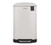 Les Collectors - Papelera de cocina con pedal de acero inoxidable n.º 728 blanco, capacidad 30L, compacto, cubo interior extraíble, diseño elegante, acabado mate, resistente, cierre de tapa silenciosa