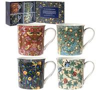lesser and pavey LP93068 - Taza de cerámica (4 unidades, 12 x 8 x 9 cm), diseño de William Morris