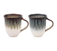 Lesser & Pavey - Juego de 2 tazas de café de cerámica para el hogar o el trabajo, diseñadas por Elements, bonitas tazas para té, café y bebidas calientes