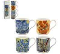 Lesser & Pavey - Juego de 4 tazas apilables de diseño británico para todas las cocinas, tazas apilables para cocinas modernas con bonitos diseños (Van Gogh Stacking S4)