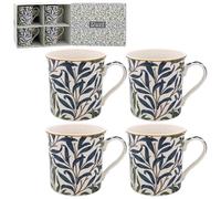 Lesser & Pavey - Juego de 4 tazas de café de cerámica para el hogar o el trabajo, diseño británico, tazas grandes para bebidas calientes, tazas de té y café