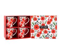 Lesser & Pavey Poppy Fields - Taza de cerámica con diseño floral, juego de 2 o 4 tazas a juego (2)
