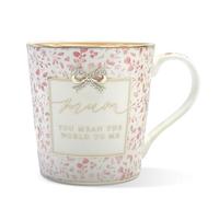 Lesser & PAVEY - Taza de porcelana fina Madelaine by Hearts Design Mum You Mean The World to Me para el hogar y la cocina, tazas de cerámica para té y café, bonito juego de tazas para hombres y