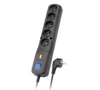 Lestar 5W LV-530WA Surge Protector, 1.5m Black, CE Certified, designed for Europe with surge protection, ideal for multiple sockets and plug extension use.