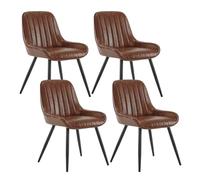 Lestarain Juego de 4 Sillas de Comedor,Terciopelo,Marrón | Nórdicas,para Comedor Salon Tocador, Estilo Moderno