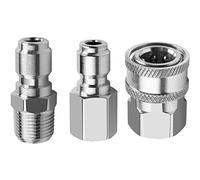 Lesueur NPT 3/8 Pulgadas Kit Conector Rápido y Hembra Conjunto de Adaptadores para Hidrolimpiadora y 1 Piezas NPT Hidrolimpiadoras 3/8 Pulgadas Conector Rápido Niple