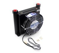 LeTkingok AJ0510T-CA Enfriador de Aire Hidráulico, Flujo Pequeño Radiador Enfriamiento de Aceite Intercambiador de Calor Radiador Enfriador de Aceite 3Mpa 10L/MIN Conector PT1/2 (AC 220V)