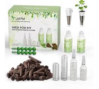 LetPot Kits de cápsulas de semillas de 172 piezas, esponjas de cultivo hidropónico, kit de cultivo hidropónico con 60 esponjas, 2 nutrientes, 25 cestas, 60 calcomanías, 25 cúpulas de germinación